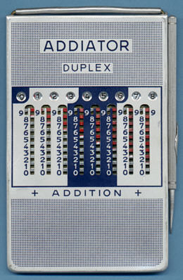 Addiator Duplex Aluminium blau (Vorderseite) (gr&ouml;&szlig;eres Bild 149k)
