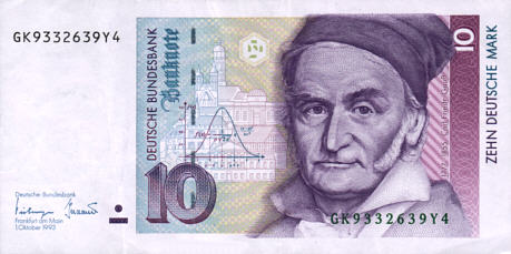 10 Deutsche Mark: front (click for larger image, 71k)