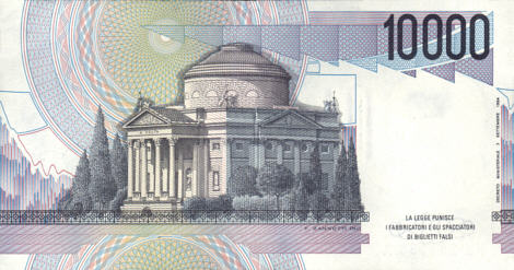 10 000 Italian Lire: back (click for larger image, 143k)
