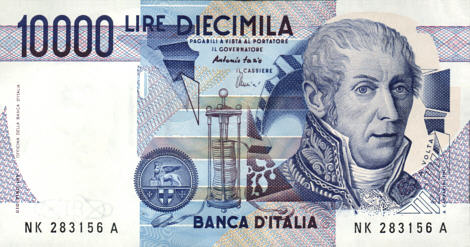 10 000 Italian Lire: front (click for larger image, 140k)