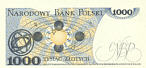 Copernicus: 1000 zloty (back)