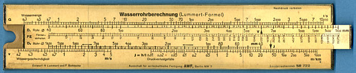 SR 722 Wasserrohrberechnung (front)